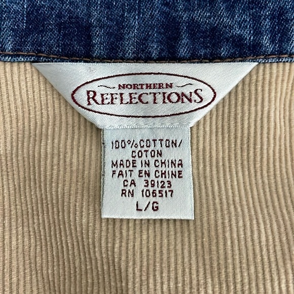 Northern Reflections Denim Jacket Size Large 
Blue Casual Corduroy Cuffs - Picture 7 of 11